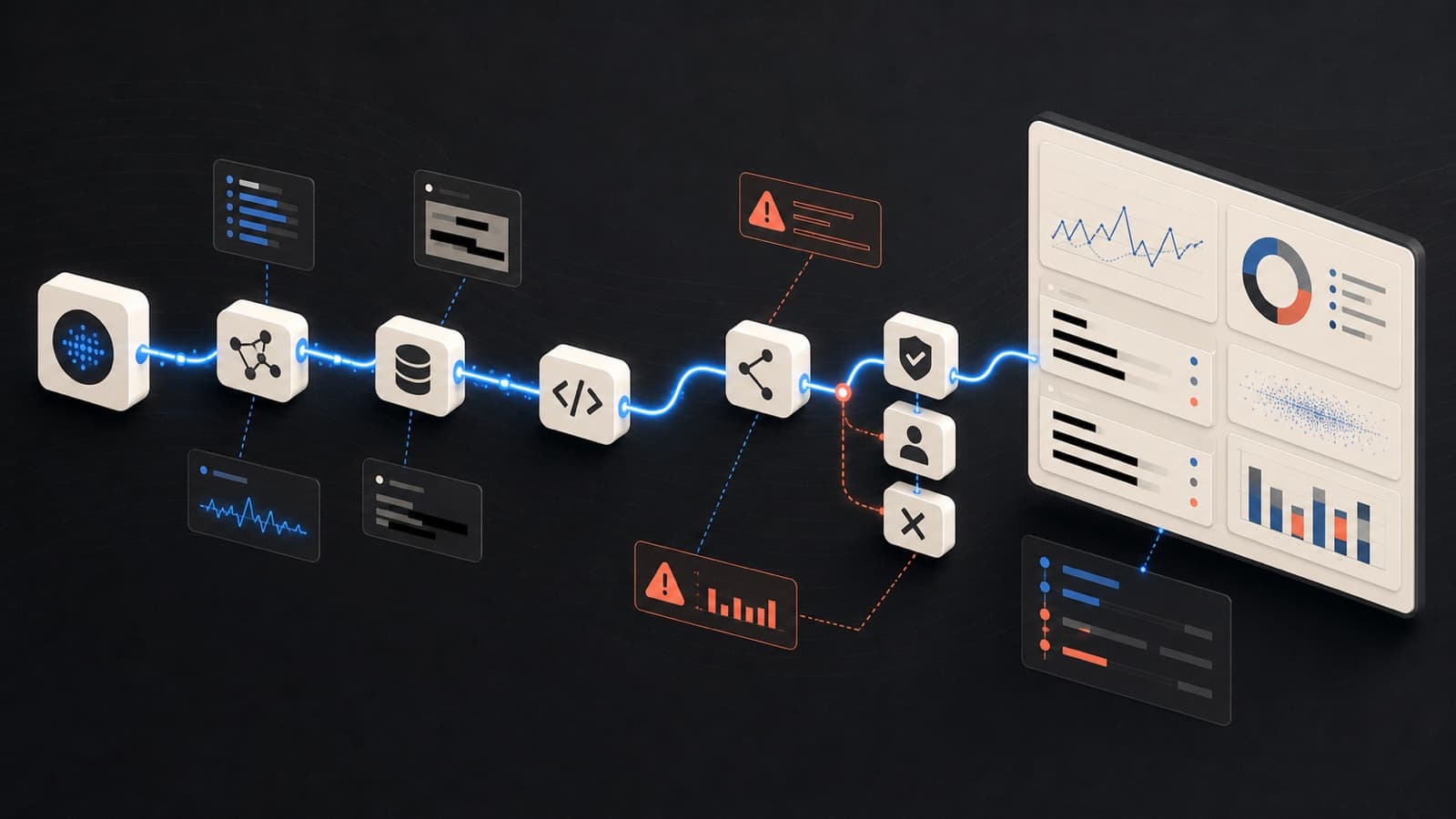Structured logs and trace spans for a production AI agent run